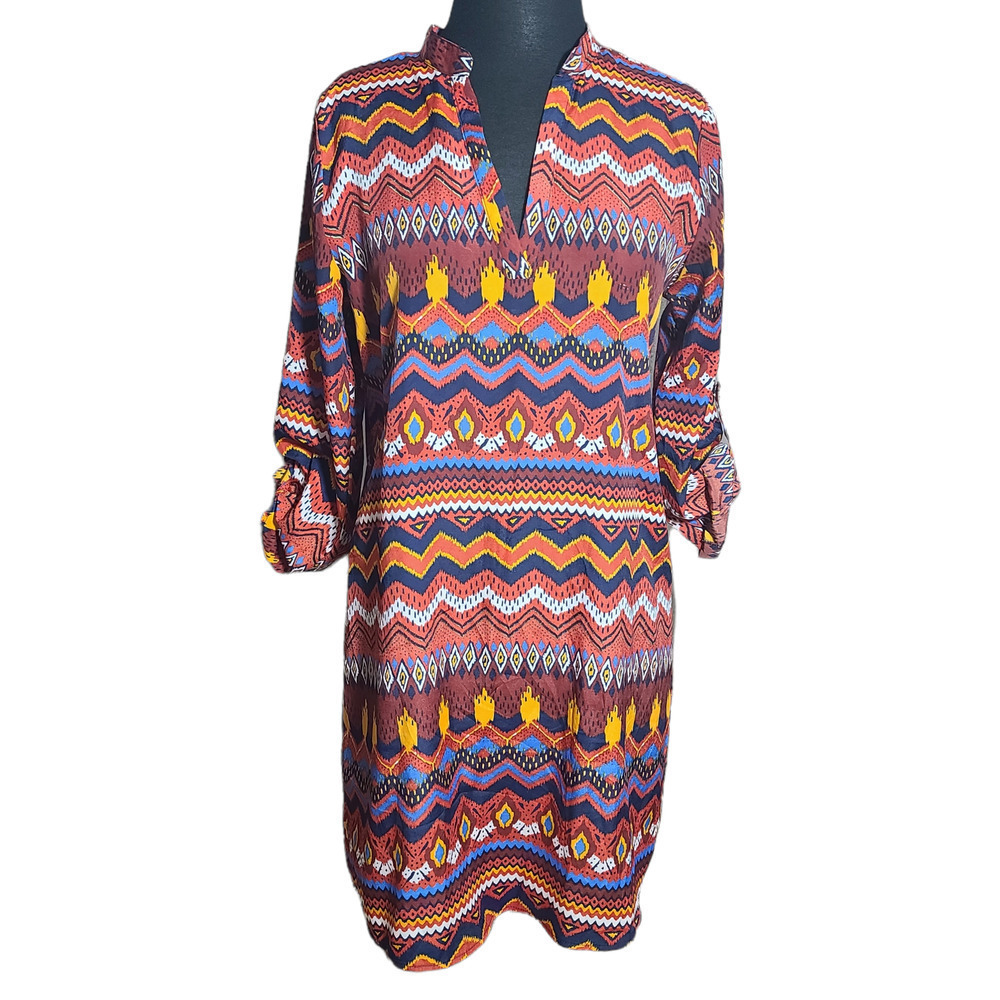 Almost Famous Women's Shift Dress Knee Length Abstract print sz M
